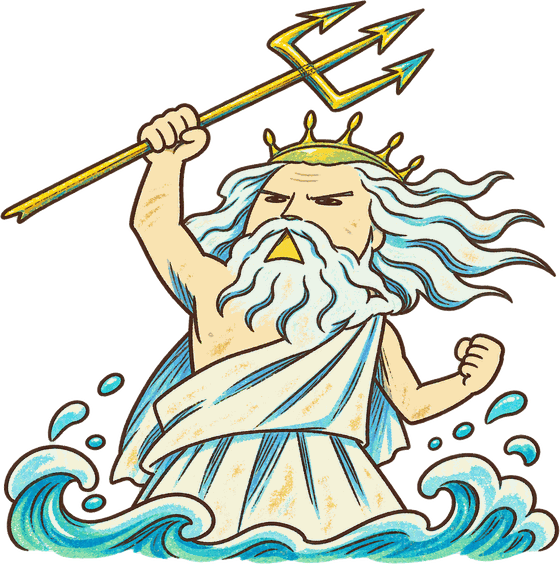 荒ぶる海神ポセイドン